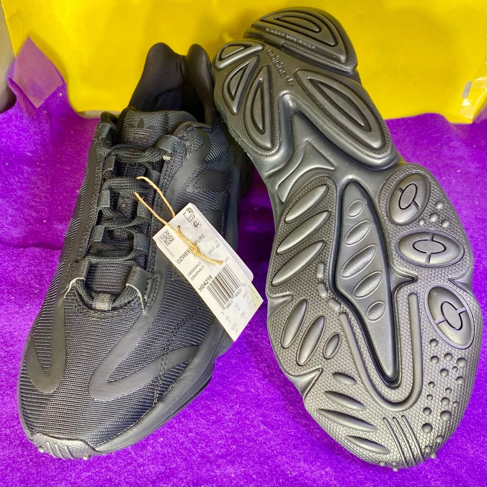 adidas Originals Ozweego Pure Triple Core Black Sz 10.5 H04216 Running Shoes New - Picture 8 of 13
